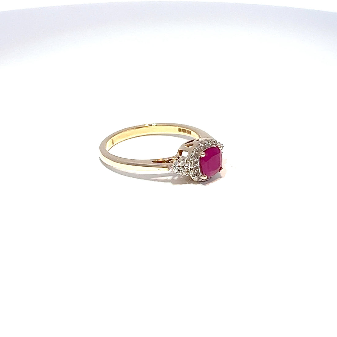 9ct Yellow Gold Ruby & Diamond Ring