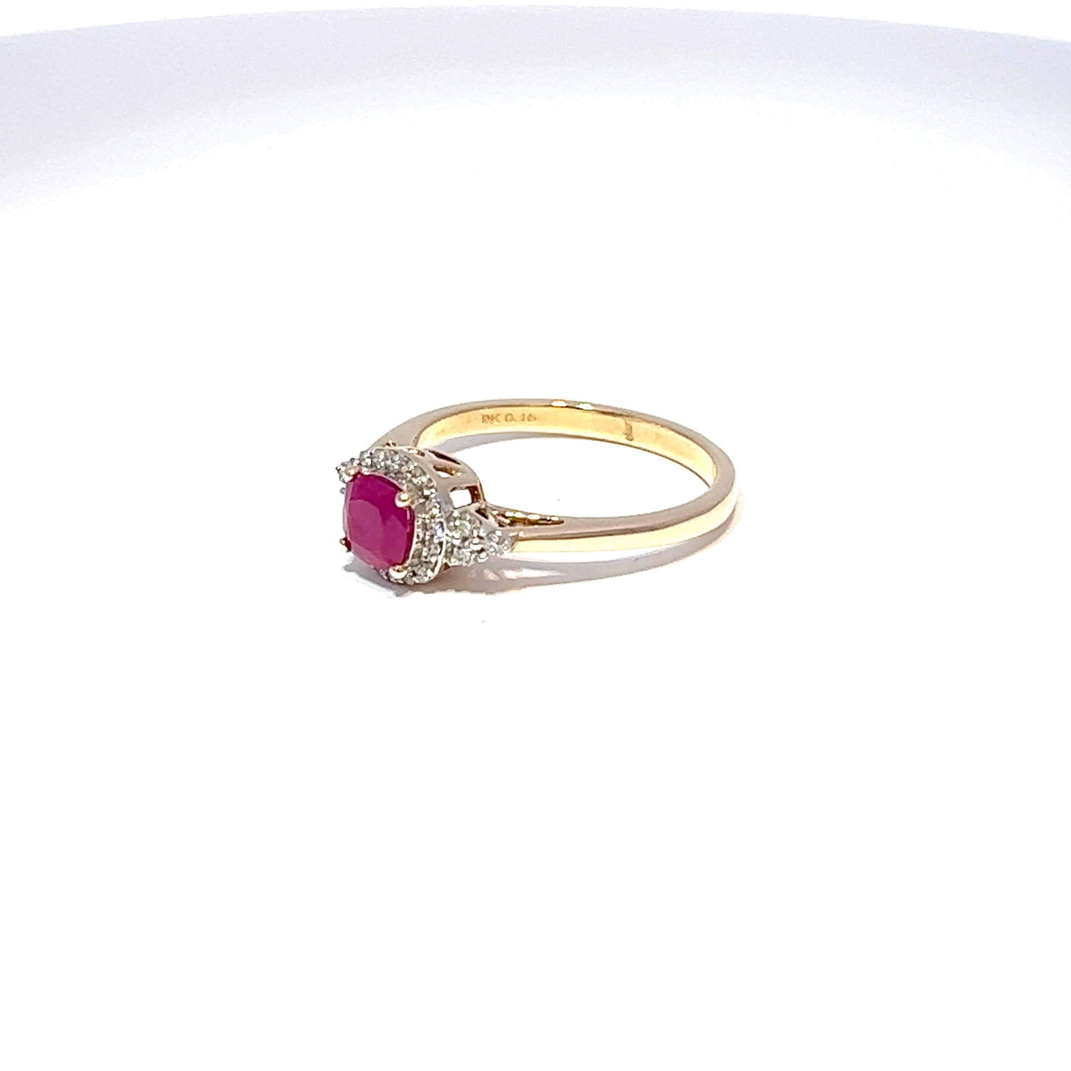 9ct Yellow Gold Ruby & Diamond Ring