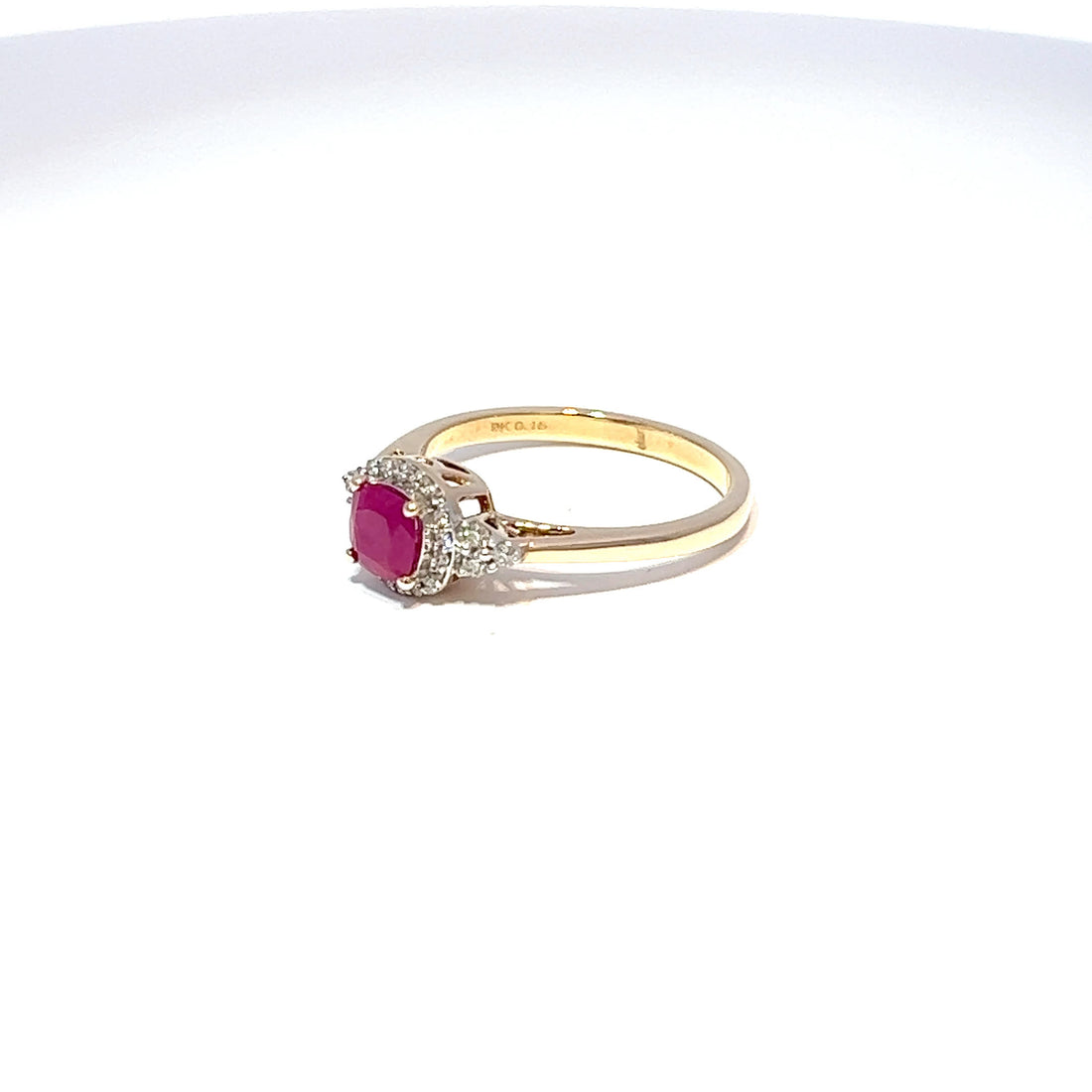 9ct Yellow Gold Ruby & Diamond Ring