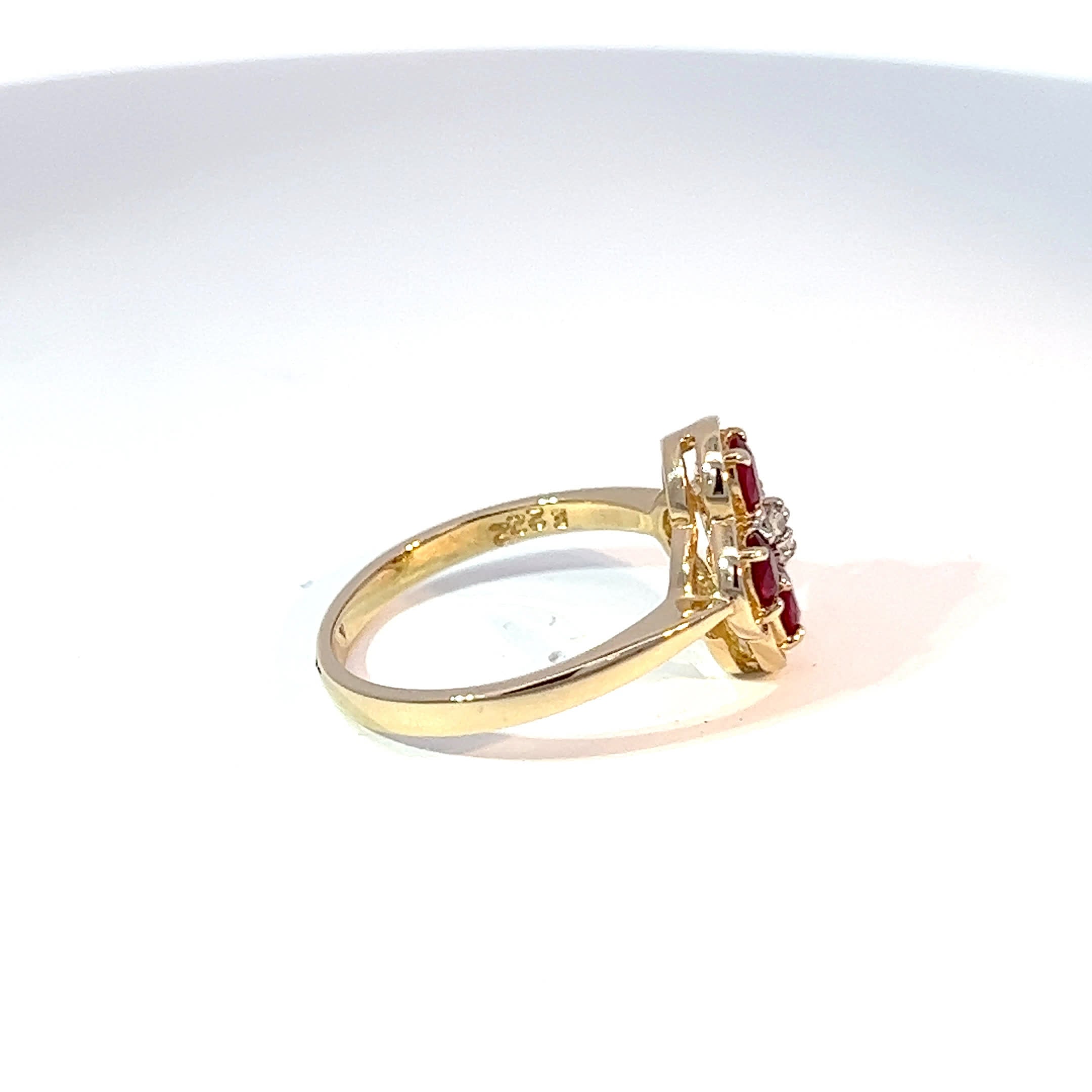 9ct Yellow Gold Ruby & Diamond Ring
