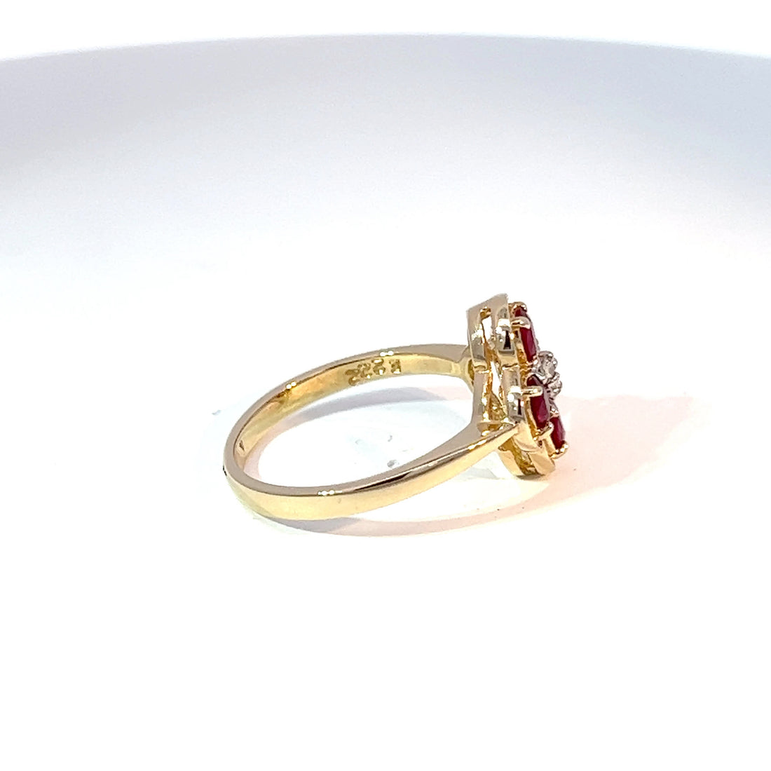 9ct Yellow Gold Ruby & Diamond Ring