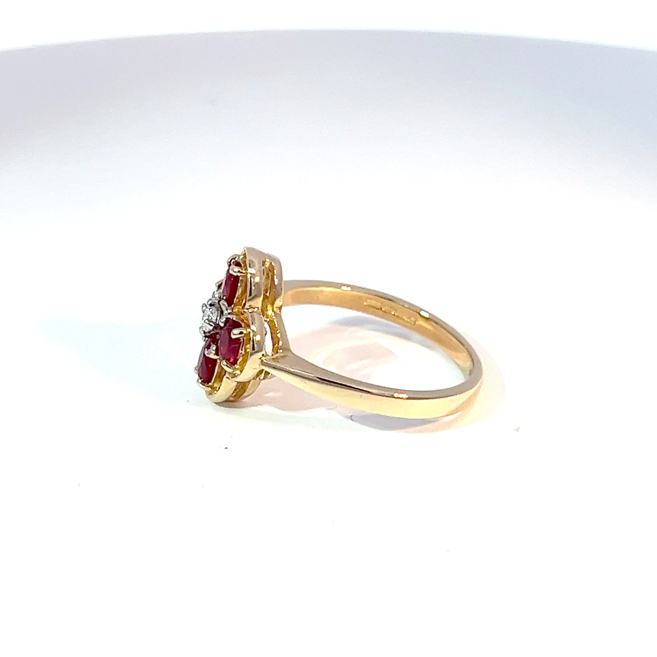 9ct Yellow Gold Ruby & Diamond Ring