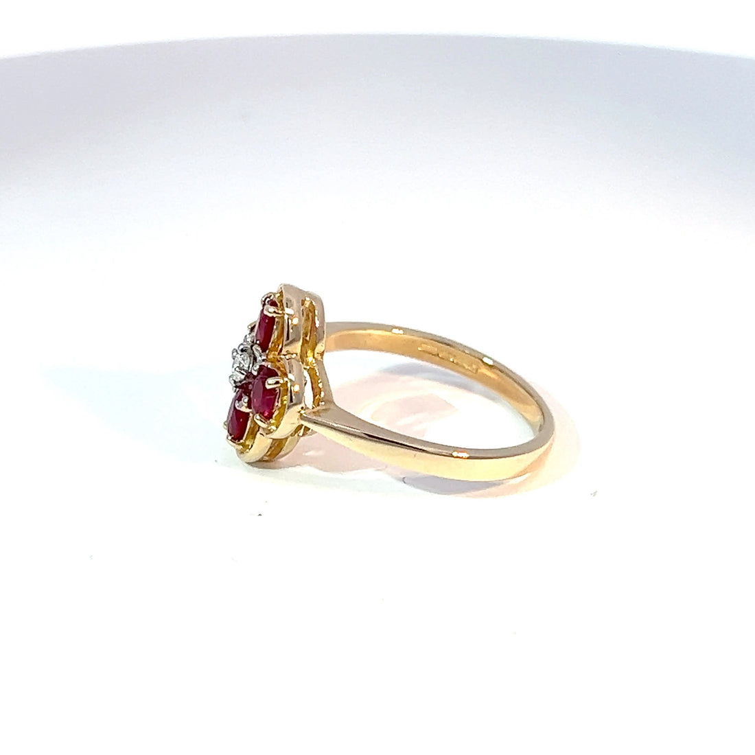 9ct Yellow Gold Ruby & Diamond Ring