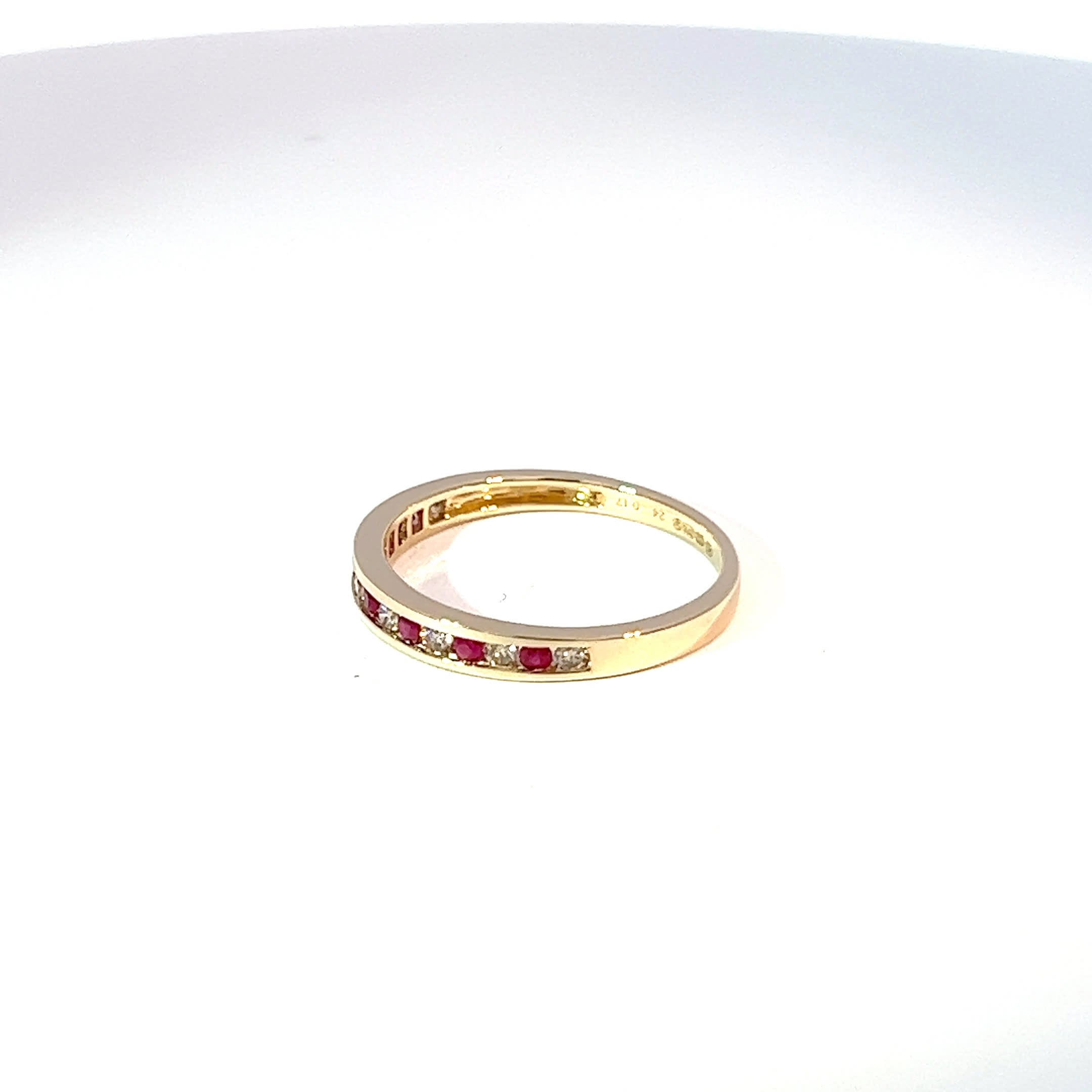 9ct Yellow Gold Ruby & Diamond Channel Set Eternity Band