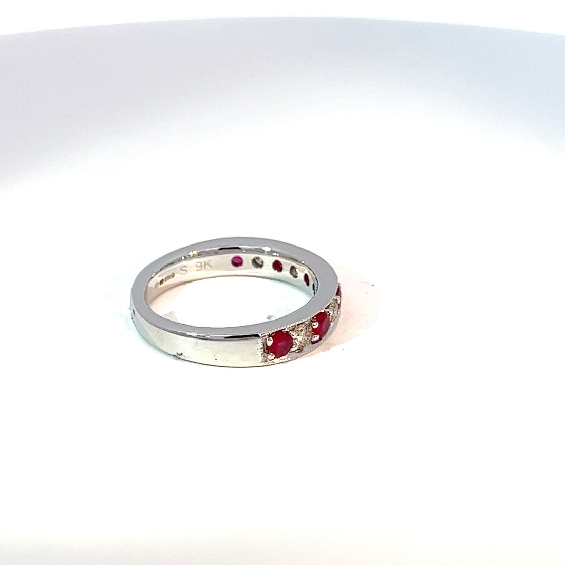 9ct White Gold Ruby & Diamond Eternity Band