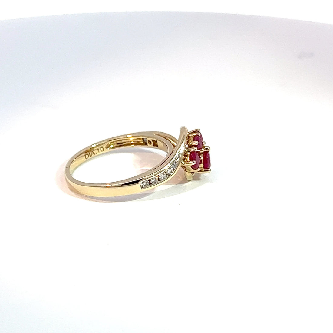 9ct Yellow Gold Ruby & Diamond Dress Ring