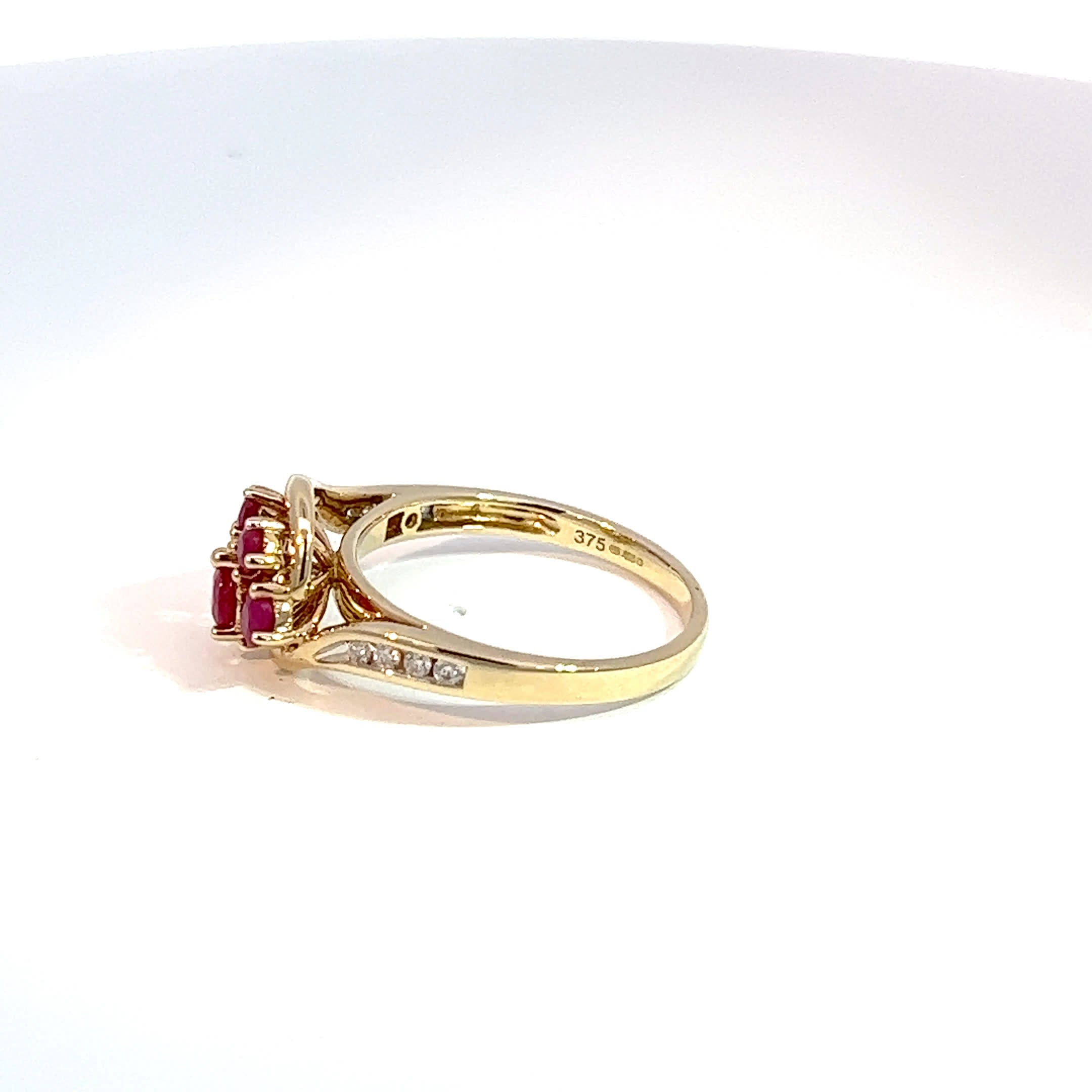 9ct Yellow Gold Ruby & Diamond Dress Ring