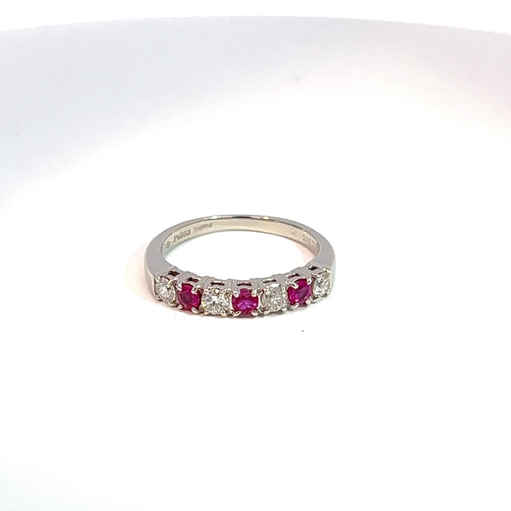 Platinum Ruby & Diamond Eternity Band