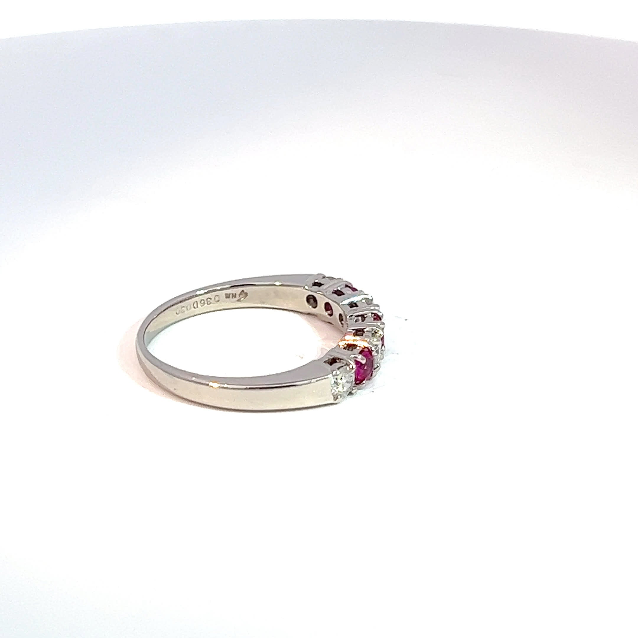 Platinum Ruby & Diamond Eternity Band