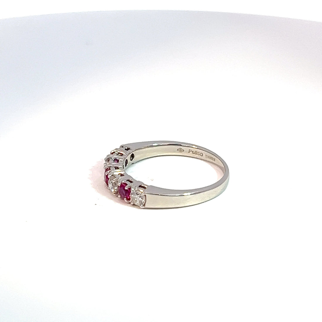 Platinum Ruby & Diamond Eternity Band