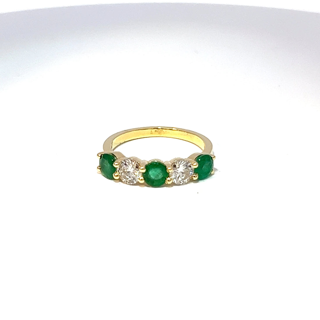 18ct Yellow Gold Emerald & Diamond Eternity Ring  
