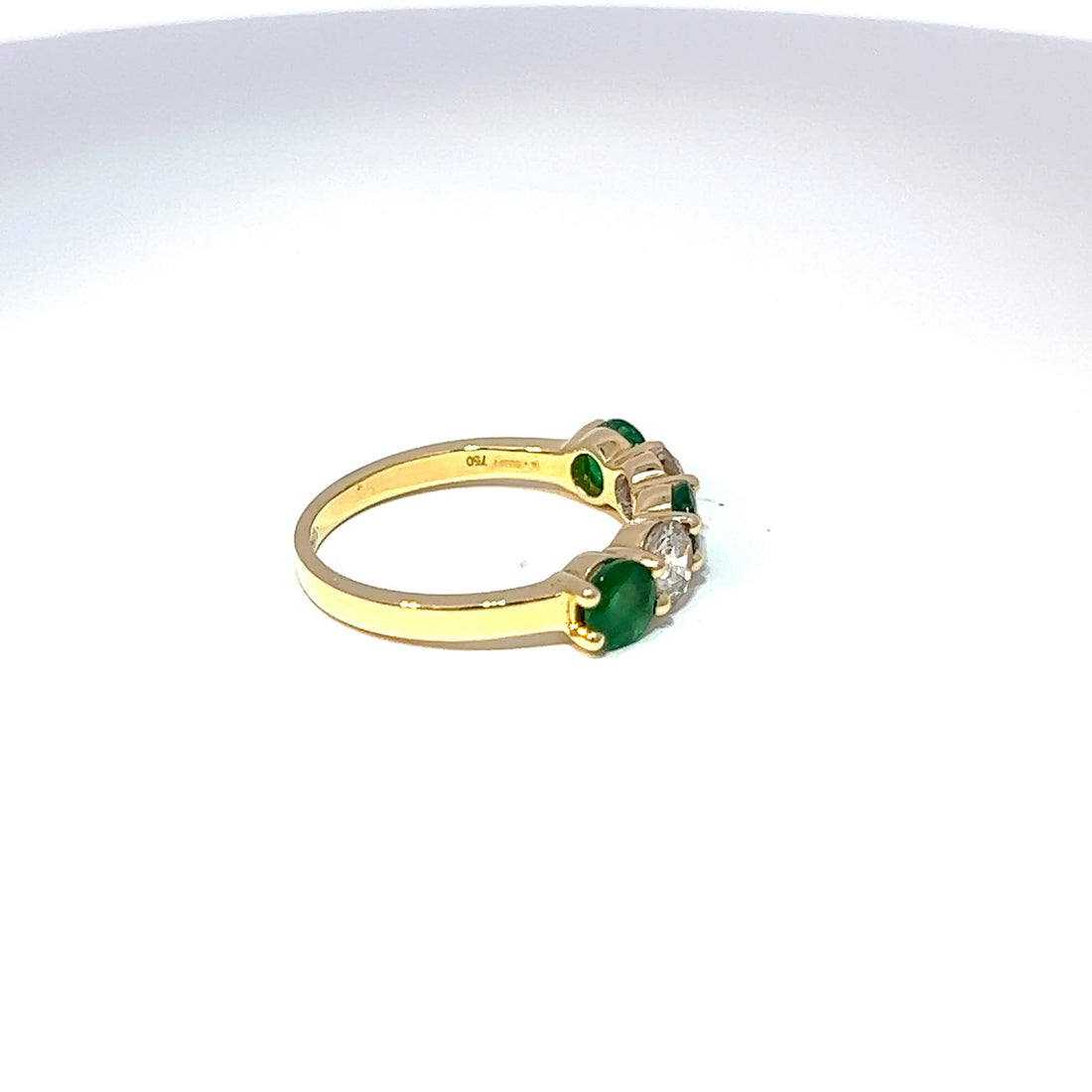 18ct Yellow Gold Emerald & Diamond Eternity Ring