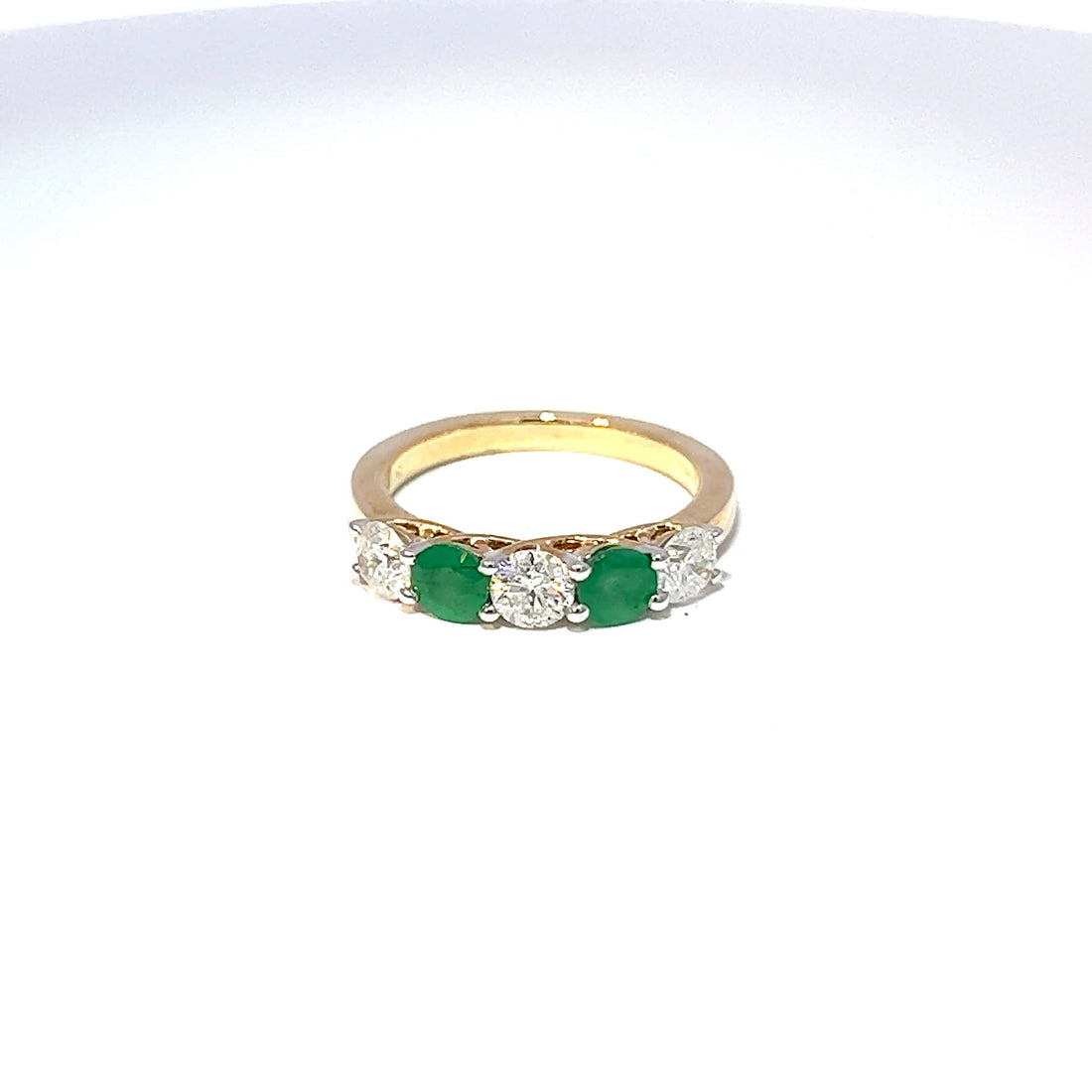 9ct Yellow Gold Emerald & Diamond Eternity Ring 