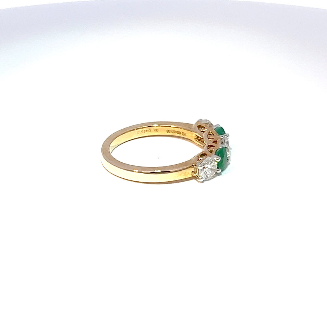 9ct Yellow Gold Emerald & Diamond Eternity Ring