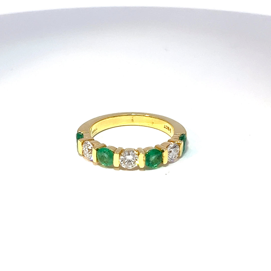18ct Yellow Gold Emerald & Diamond Eternity Ring