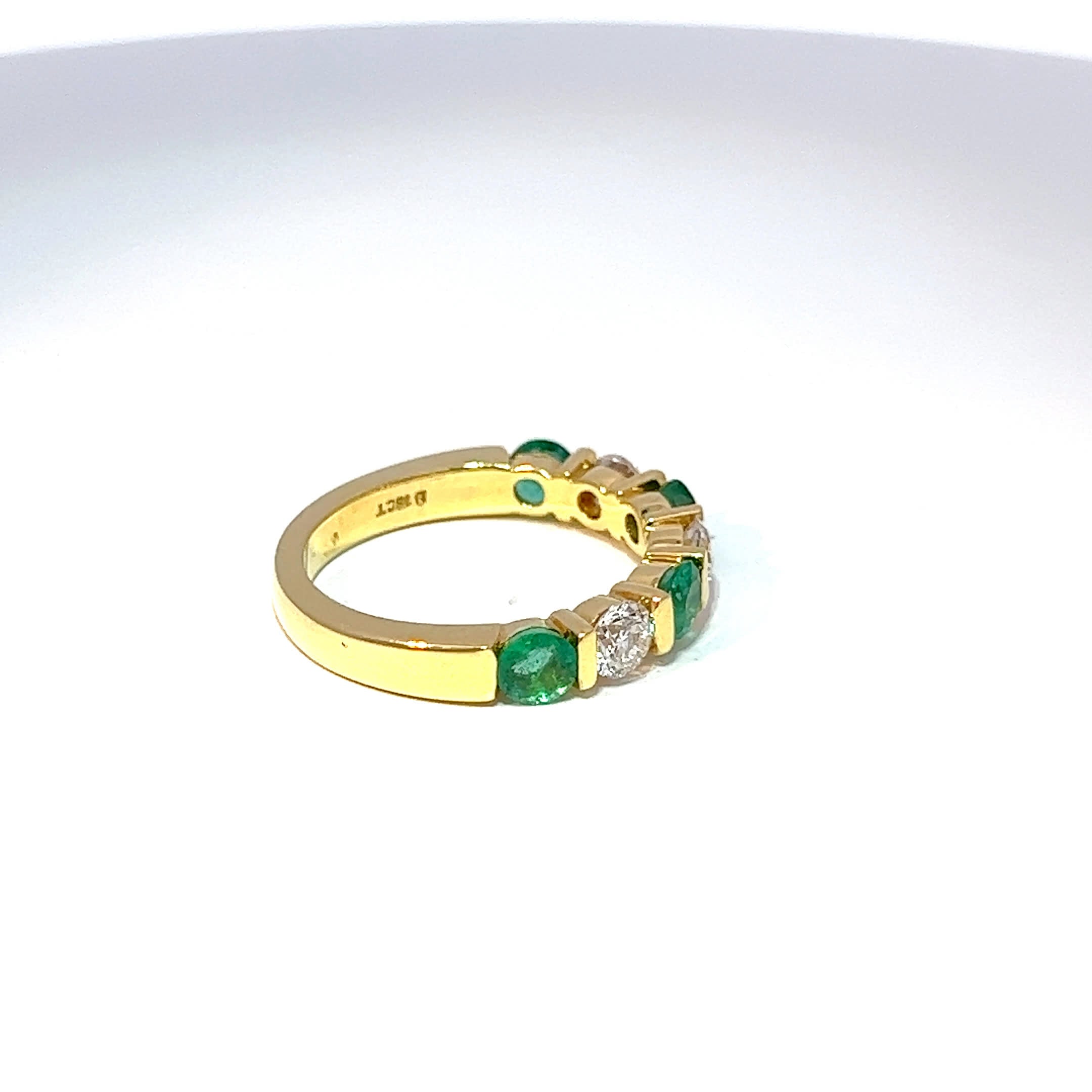 18ct Yellow Gold Emerald & Diamond Eternity Ring