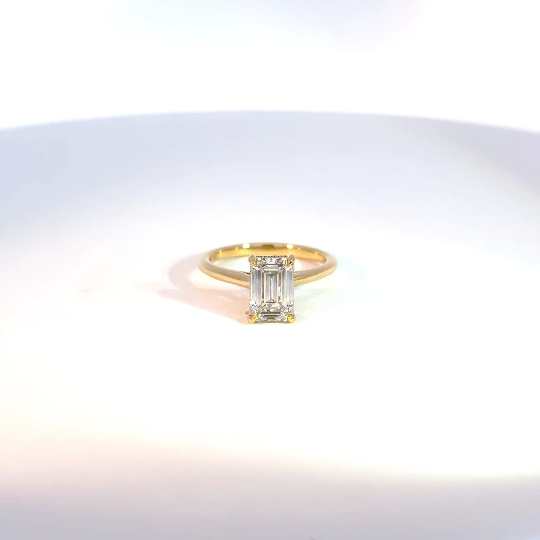 18ct Yellow Gold 2.01ct Emerald Cut Lab Grown Diamond Solitaire 