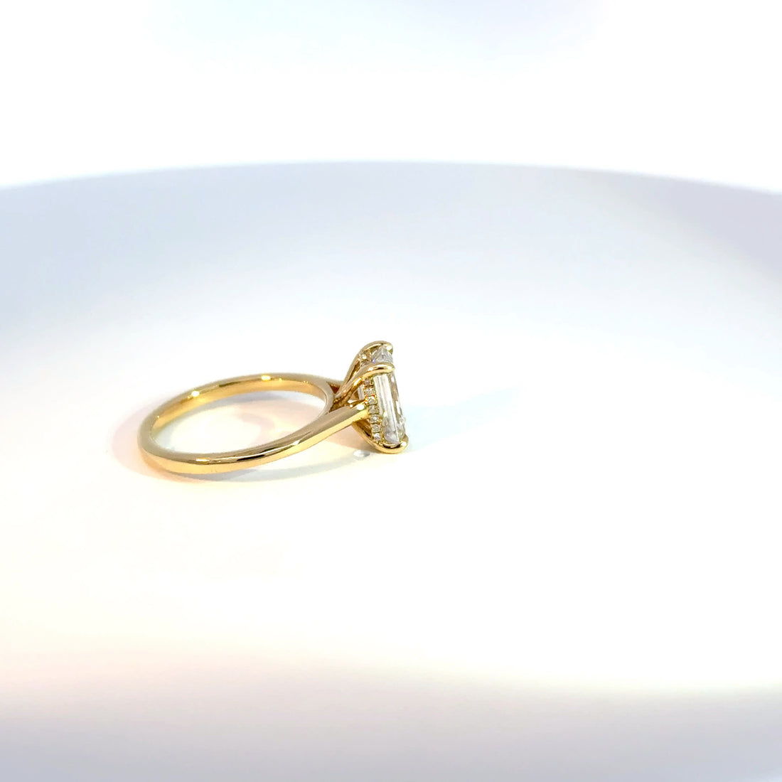 18ct Yellow Gold 2.01ct Emerald Cut Lab Grown Diamond Solitaire