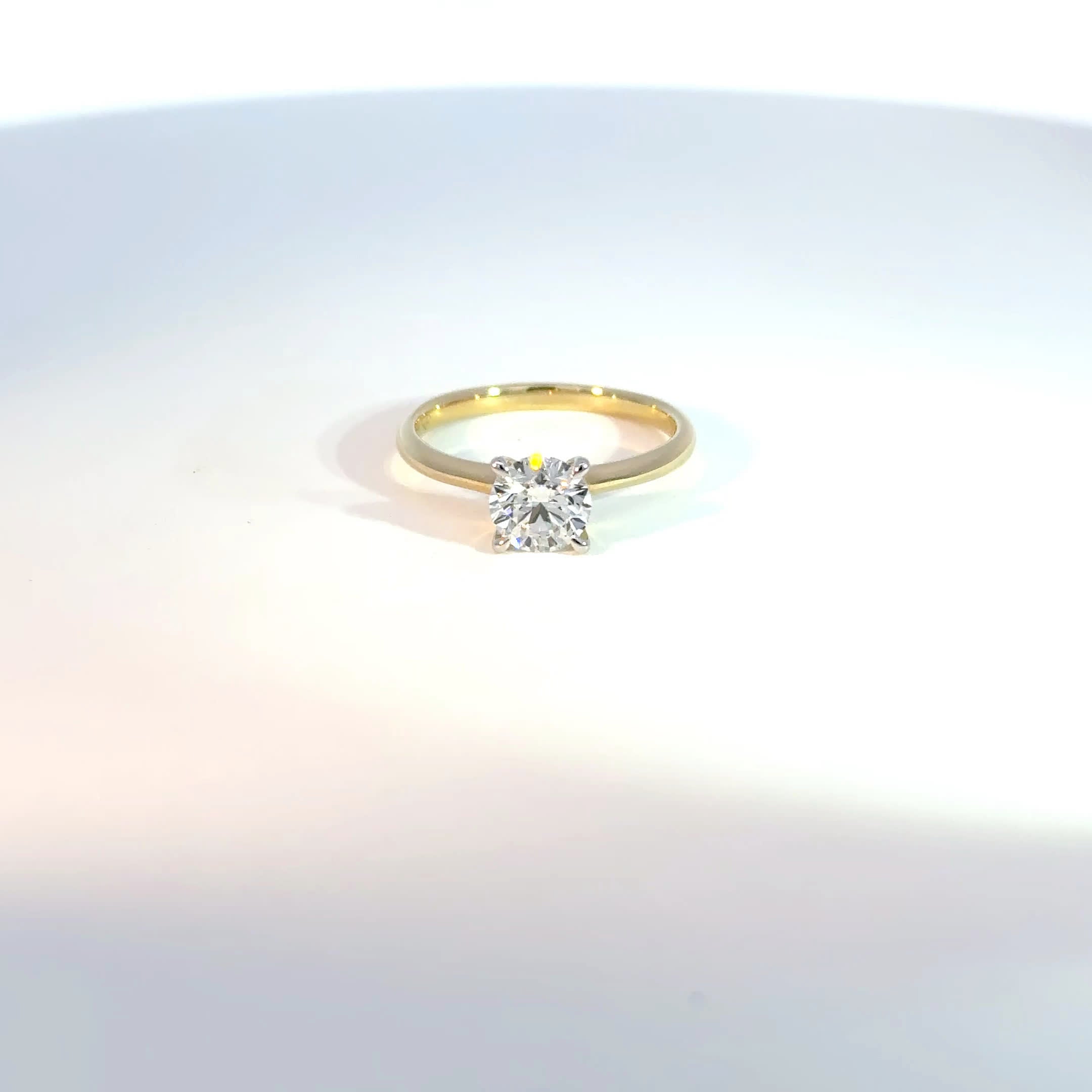 9ct Yellow Gold 1ct Round Lab Grown Diamond Solitaire