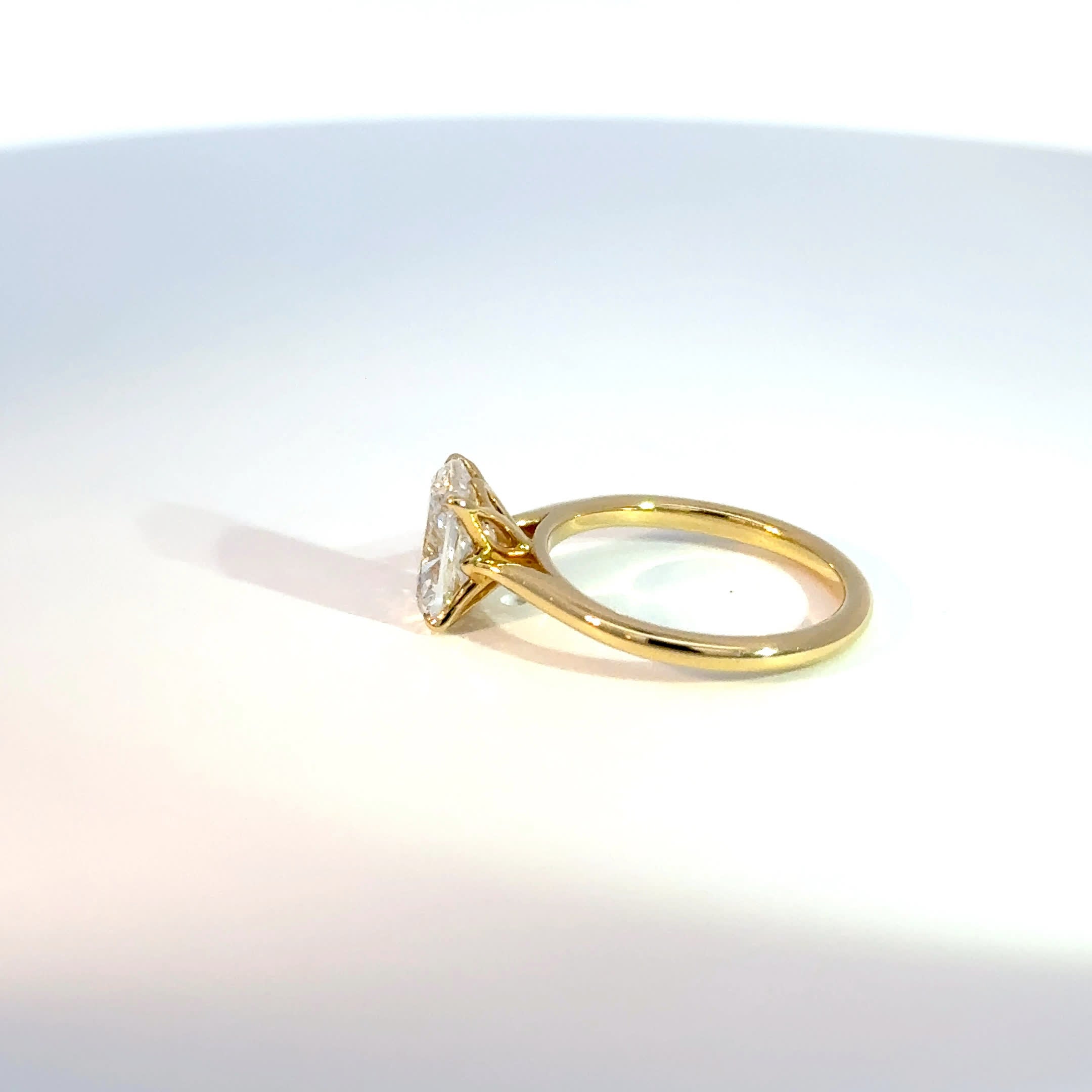 18ct Yellow Gold 2ct Cushion Lab Grown Diamond Solitaire