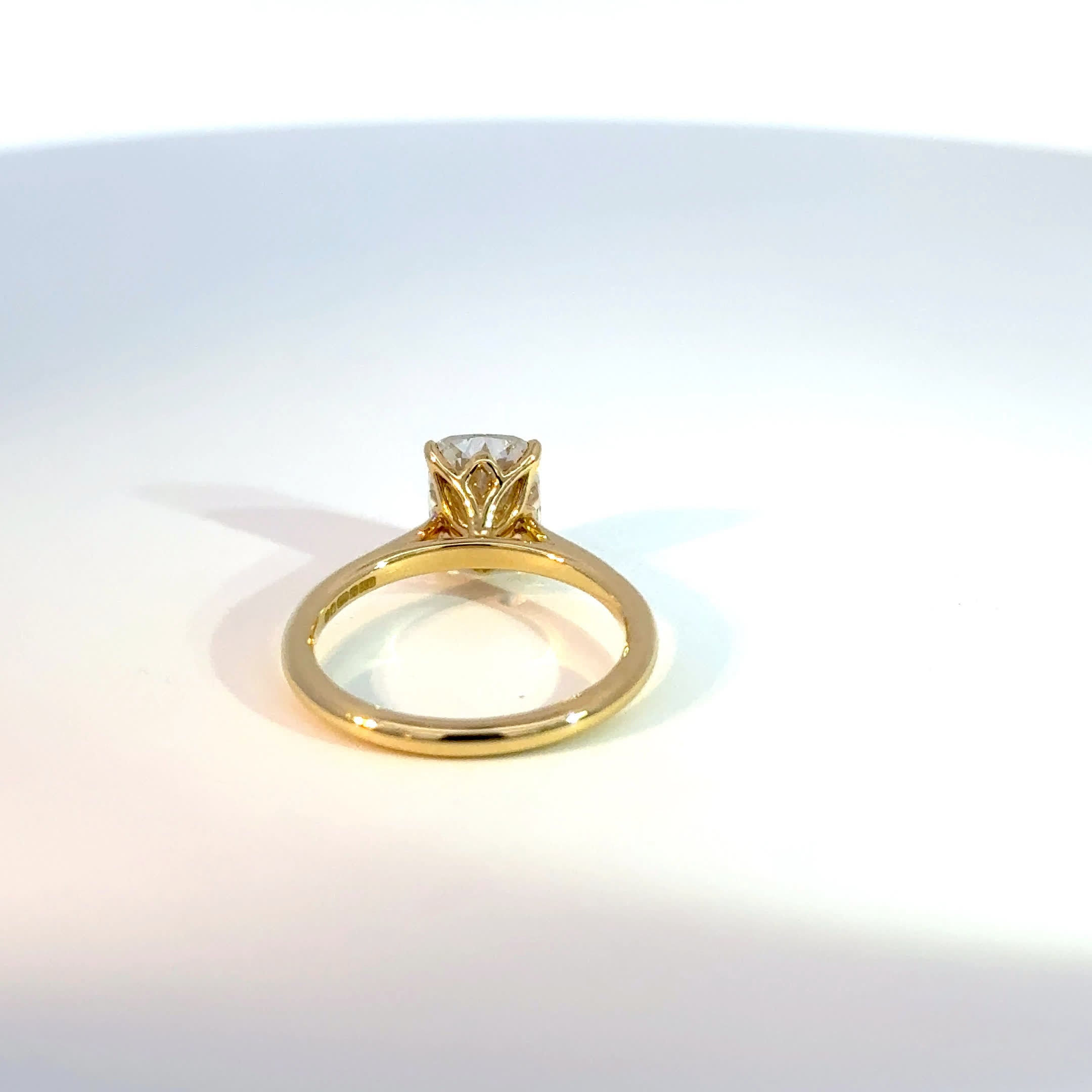 18ct Yellow Gold 2ct Cushion Lab Grown Diamond Solitaire