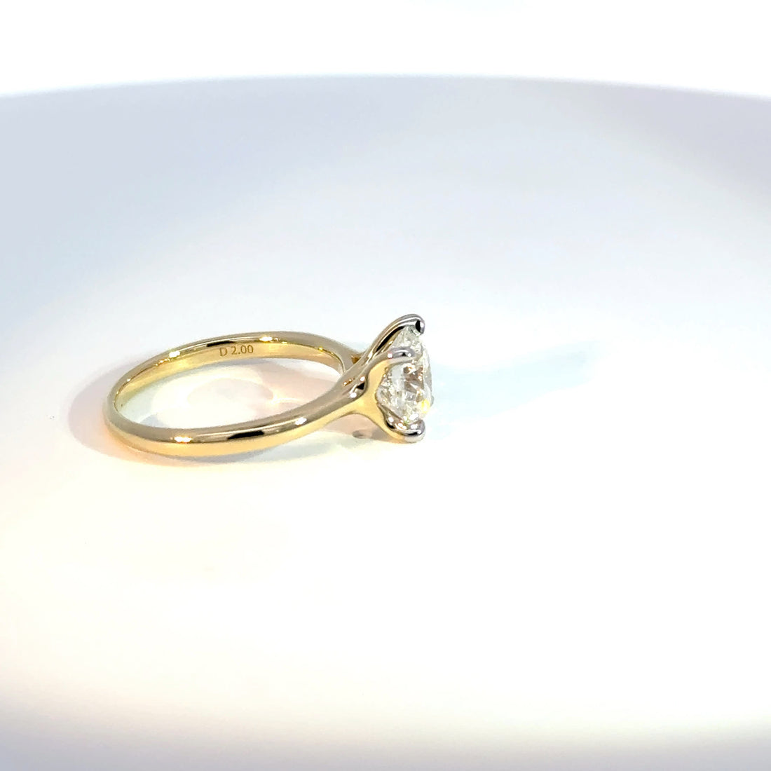 9ct Yellow Gold 1ct Round Lab Diamond Solitaire