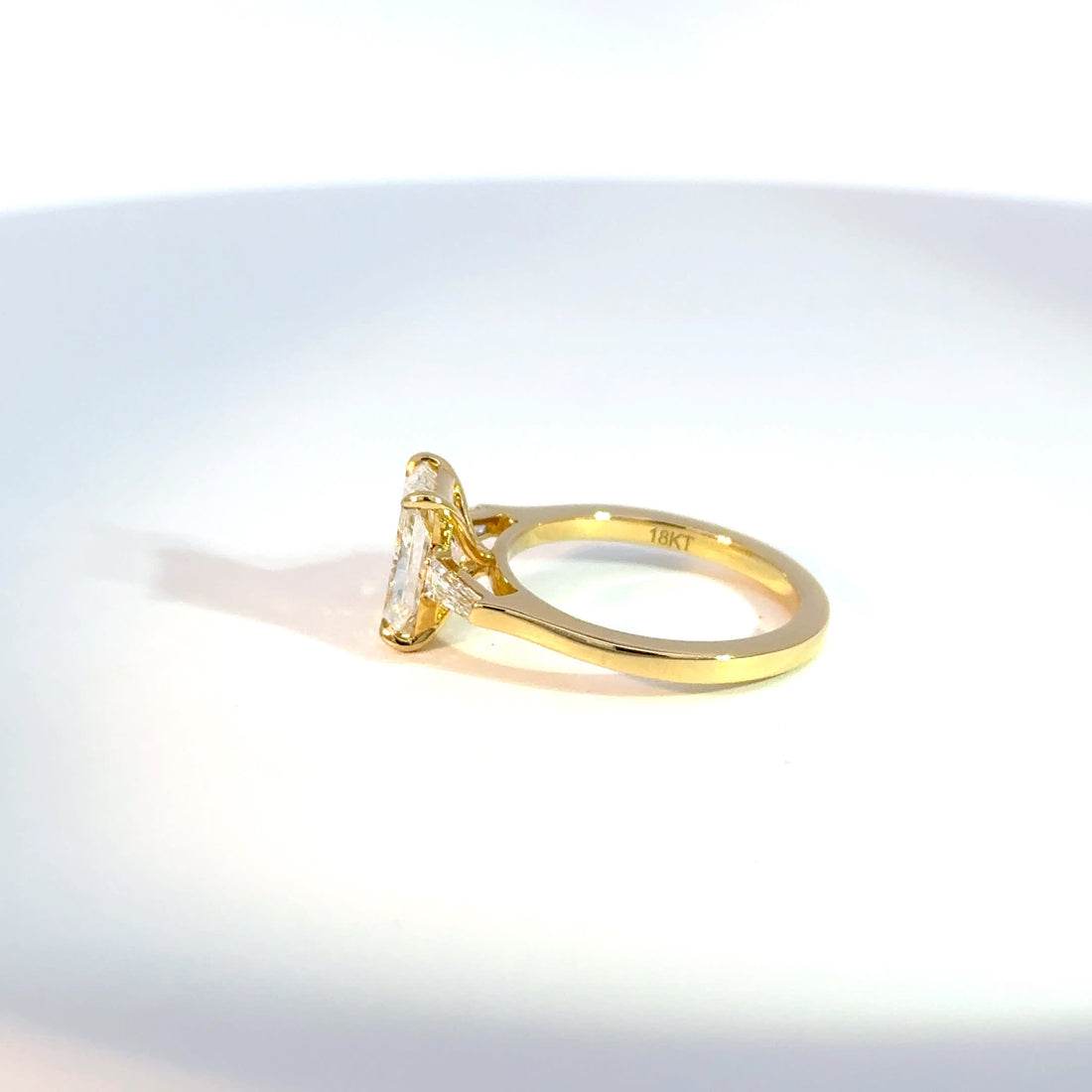 18ct Yellow Gold 2.5ctw Radiant Lab Diamond Trilogy Ring