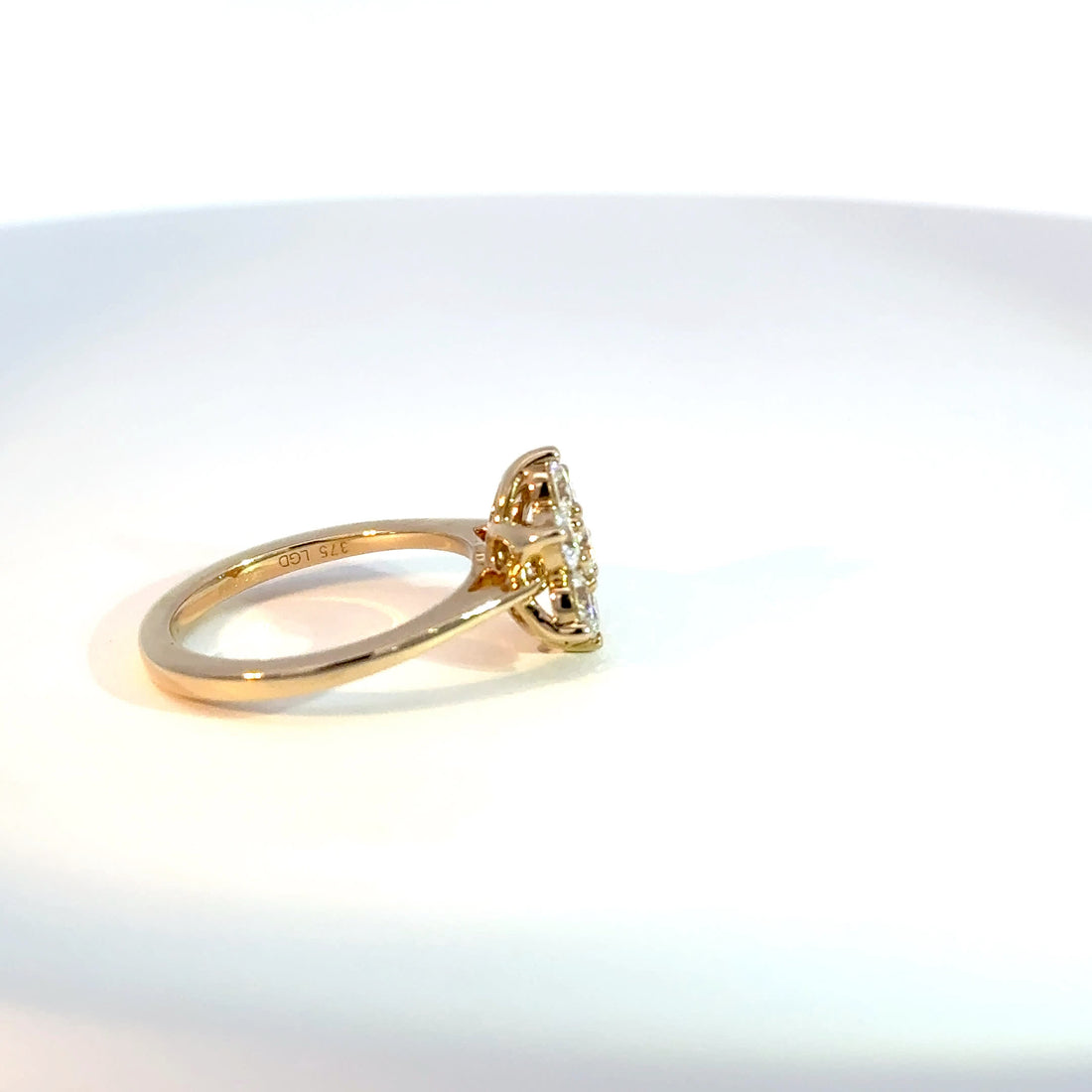 9ct Yellow Gold 1ctw Lab Diamond Flower Cluster Ring