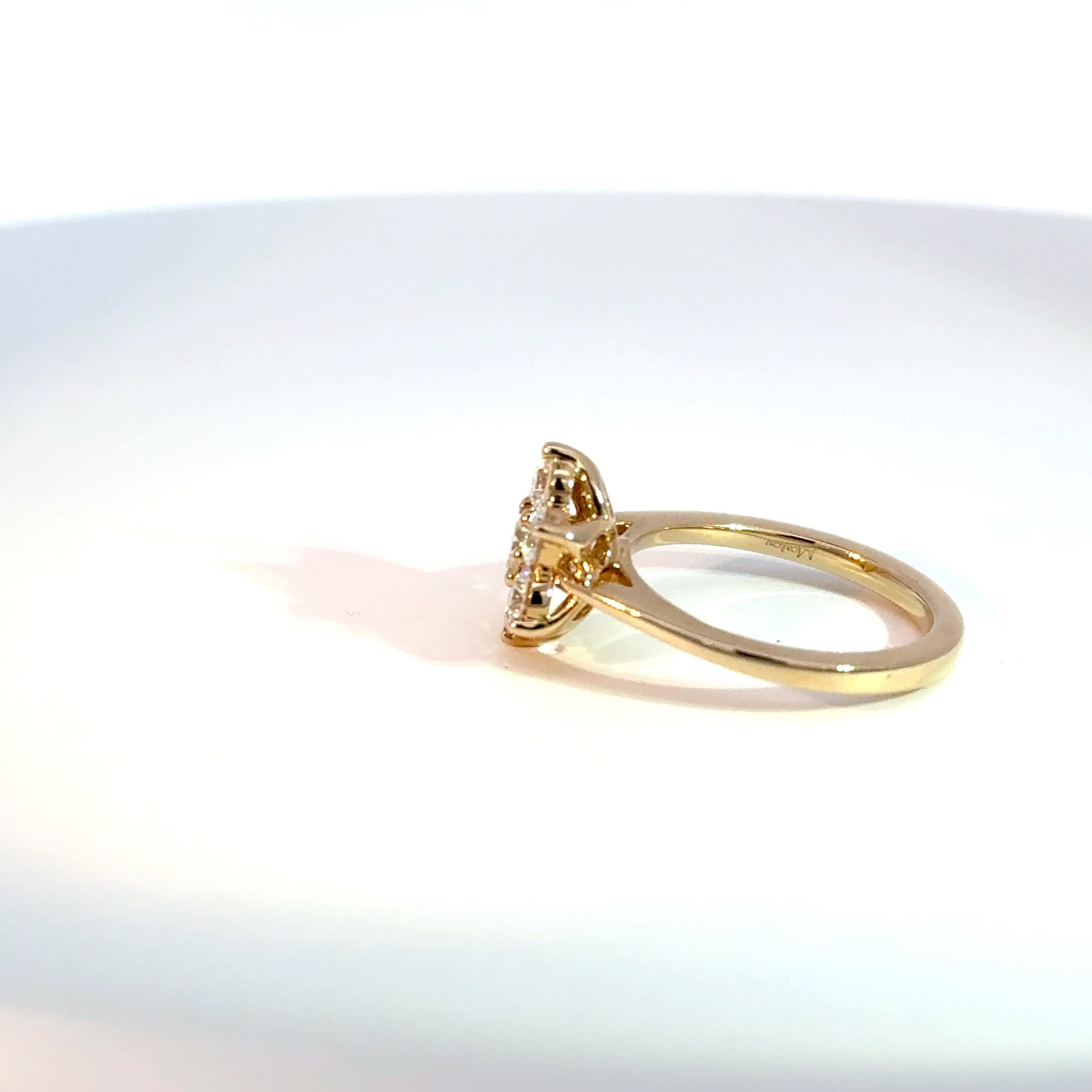 9ct Yellow Gold 1ctw Lab Diamond Flower Cluster Ring