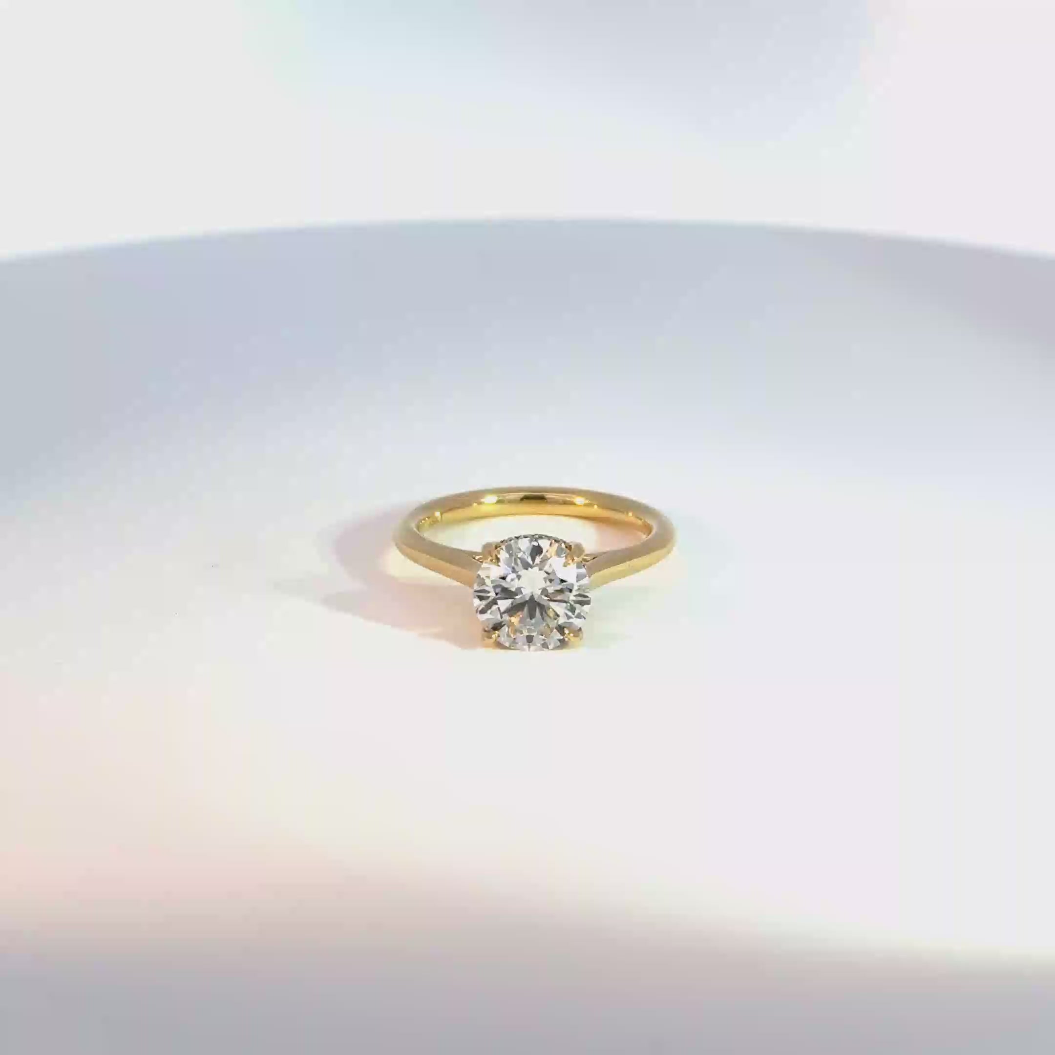 18ct Yellow Gold 2ct Round Lab Grown Diamond Solitaire