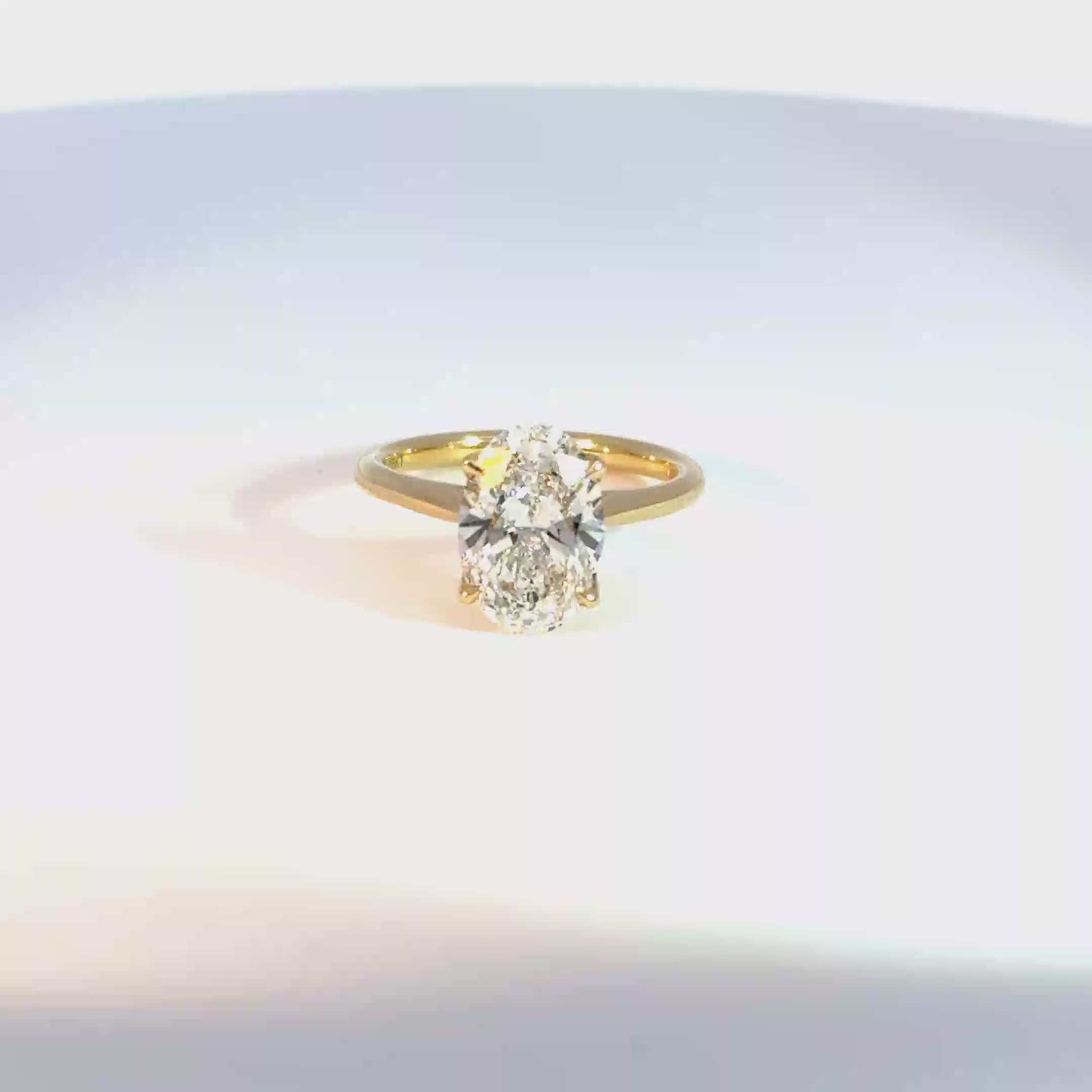 18ct Yellow Gold 3ct Oval Lab Diamond Solitaire