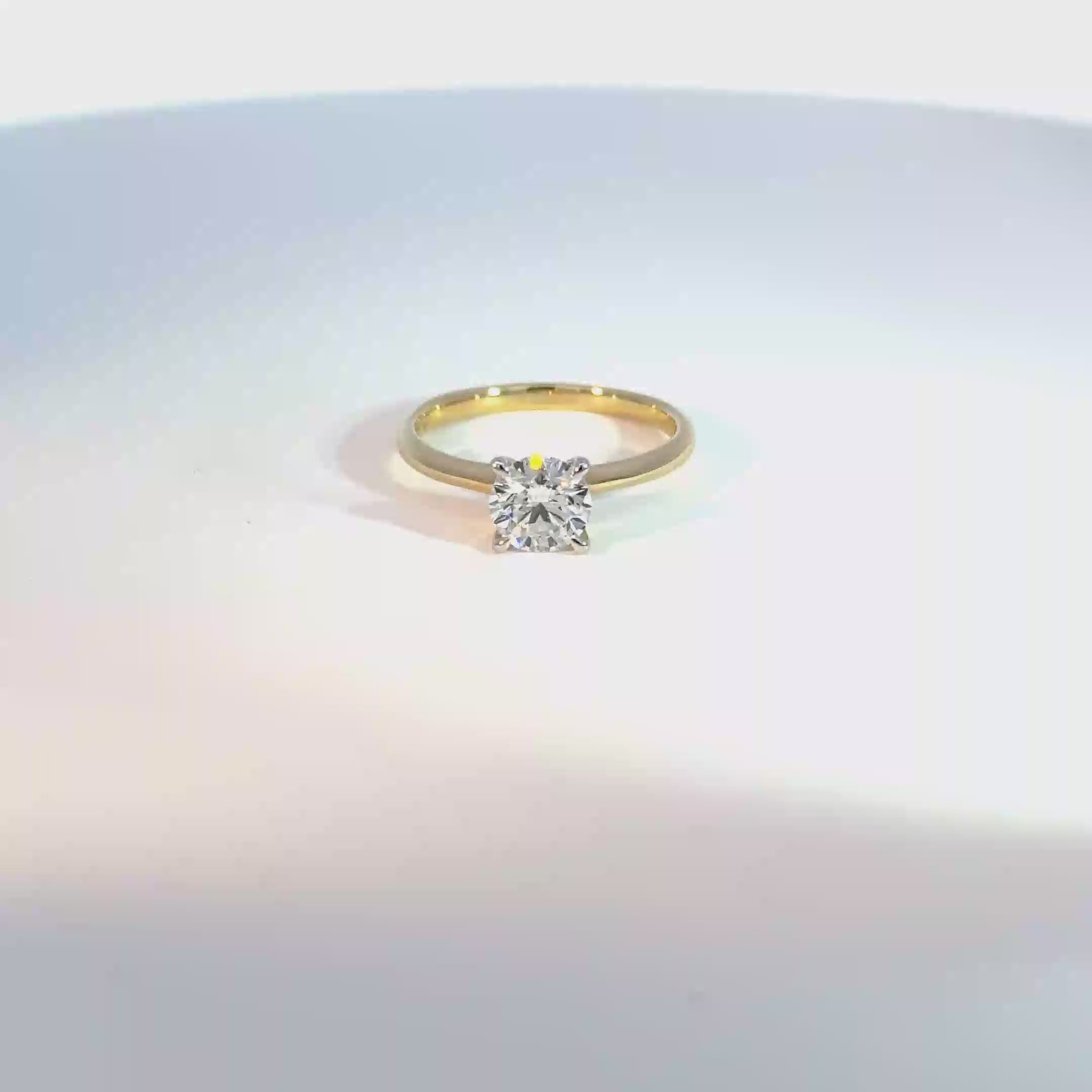 9ct Yellow Gold 1ct Round Lab Grown Diamond Solitaire